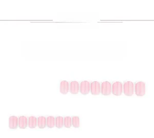 Detaillierte Ansicht rosa French Press-on Nails mit weißen Spitzen in verschiedenen Größen