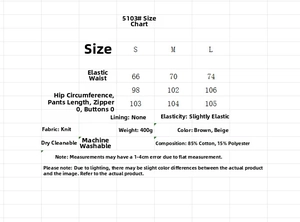 Detailed size chart for women's hoodie and wide leg pants set with fabric specifications