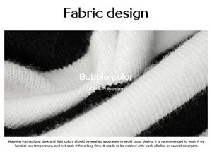 Detail der schwarz-weiß gestreiften Strickstoff-Textur aus 100 % Polyester-Material