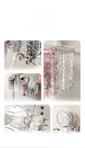 Close-up of wall-mounted toothbrush holder with hammer texture cups and metal frame