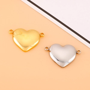 Heart Shape Connector Pendants Stainless Steel Polished DIY Jewelry Making Bracelet Necklace Findings Romantic Minimalist