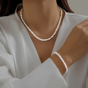 Minimalist Multi Layer Copper Chain Necklace For Women Shimmering Twisted Link Choker And Bracelet Gold Silver Jewelry