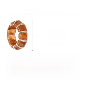 Detailed specs of acrylic amber marbled bracelet with golden links and size dimensions