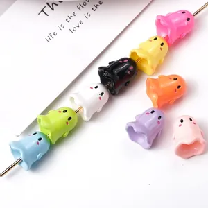 Colorful cartoon ghost acrylic beads set for DIY jewelry and phone chain accessories