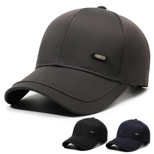 Men's Baseball Cap Polyester Cotton Blend Adjustable Sun Protection Outdoor Sport Hat With Metal Tag