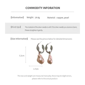 Spécifications de taille pour boucles d'oreilles perles baroques et tiges en argent