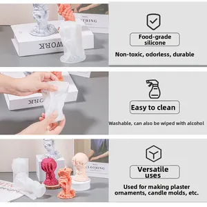 Gedetailleerde weergave van flexibele siliconen mallen voor Halloween skelethandkaarsen