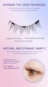 Details der C-Curl 50 Grad magnetischen Wimpern mit individuellem schwarzen Bandeffekt