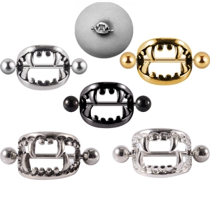 Vampire Fang Nipple Rings Stainless Steel Teeth Nipple Shields Punk Gothic Piercing Jewelry For Women Men