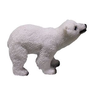 Figurine d'ours polaire réaliste avec texture de fourrure pour jardin et déco