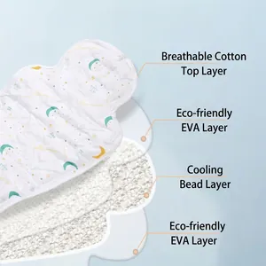 Multi-layer cooling gel pad for baby strollers featuring breathable cotton and EVA layers