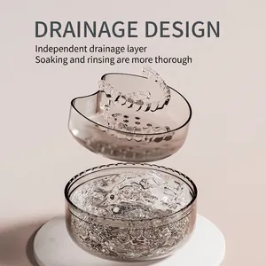 Smoky grey multi-layer dental retainer case with drainage design and storage base