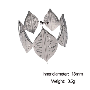 Detailed size specifications of the stainless steel leaf ring with 18mm inner diameter