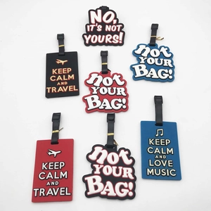 Creative PVC Luggage Tags Travel Suitcase Labels Adjustable Straps Funny Slogans Identification Accessories