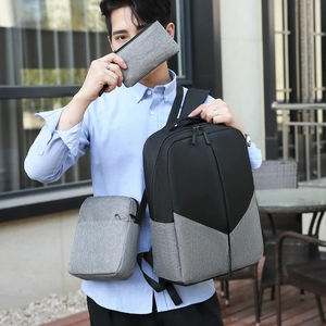 Three-piece men's business backpack set featuring high-density Oxford fabric and Y-shaped design