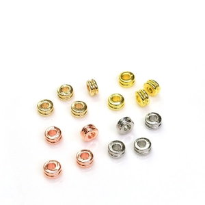 14k gold filled double-layered spacer beads in gold, silver, and rose gold for DIY jewelry