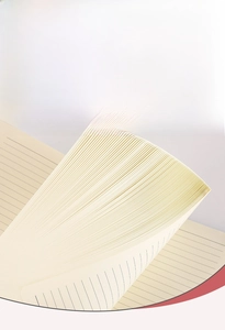 Macro detail of 100 sheets 200 pages lined paper notebook with creamy eye-care texture