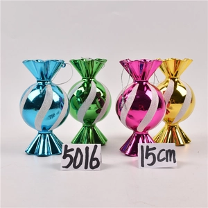 15cm Christmas candy ornaments in metallic blue, green, magenta, and gold finishes