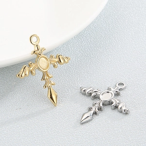 Cross Pendant Angel Wings Sword Stainless Steel Vintage Gothic Charm For DIY Necklace Jewelry Making