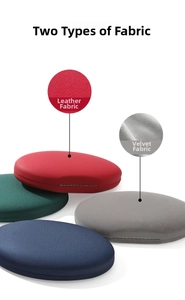 Detail showing texture of leather and soft velvet oval jewelry storage cases
