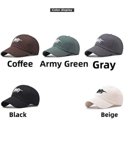 Color display of five cotton baseball caps with 3D Heart embroidery in various neutral shades
