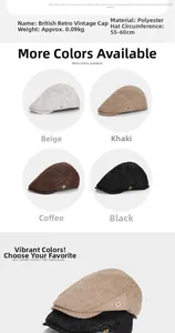 Detail of vintage newsboy cap showing textured fabric and metallic G-buckle decoration