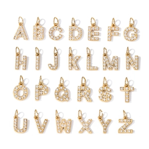 Pendentif en Acier Inoxydable Zircone Alphabet Nombre Coeur Croix Lune Étoile Pour Accessoires de Fabrication de Bijoux DIY