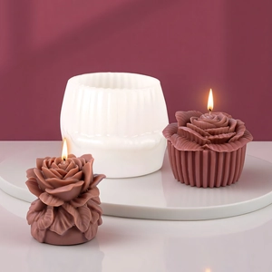 Stampo in silicone per candele a mazzo di rose e sculture in cera di rose viola Morandi