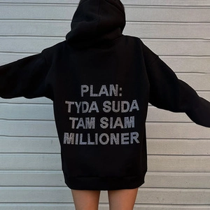 Street style black lace top featuring silver glitter lettering on the back