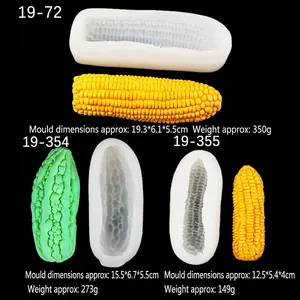 3D realistic corn and bitter gourd silicone molds for creative mousse cake and chocolate