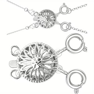 Silberner hohler Sonnenblumen-Mehrfachverschluss für Halsketten und Armbänder