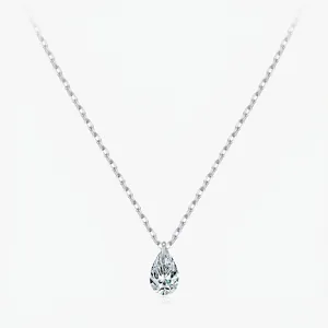 Collier Moissanite En Argent Sterling 925 Couleur D VVS1 Pendentif Goutte Taille Poire Bijoux Minimalistes Élégants Pour Femmes