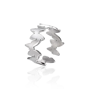 Hip Hop Butterfly Adjustable Open Ring For Women Men Stainless Steel Polished Hollow Animal Ring Fashion Finger Jewelry Gift