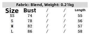Detailed fabric chart for the bow ribbon camisole showing material blend and S-L sizes