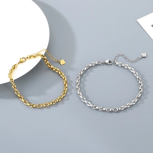 18K gold and silver plated stainless steel pig nose chain anklets for women