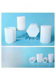 Detailed views of cylindrical and hexagonal silicone molds for DIY resin and candle making