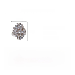 Detailed view of silver flower ring specifications showing dimensions and 7.2g weight