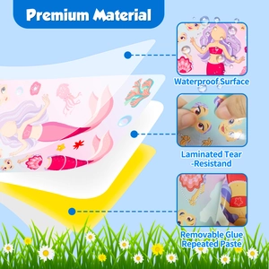 Mermaid princess DIY face changing stickers with waterproof and tear-resistant material