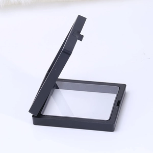 Detail view of black PE film jewelry display box with 45-degree opening angle