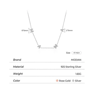Elegant 925 sterling silver MAMA letter necklace with white zircon pendants for women