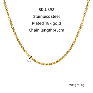 Technical specifications for 18k gold plated stainless steel pearl chain necklace