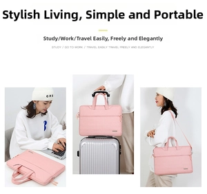 Borsa rosa per laptop 14-16 pollici con tracolla e fascia per il fissaggio al trolley