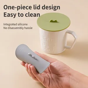 Silicone heat-resistant coaster and mug cover set with cute 3D bear relief patterns
