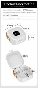 Detailed dimension guide for portable storage box showing inner and outer size specs