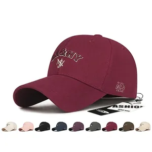 Cotton Baseball Cap Embroidered Letter Adjustable Curved Brim Sun Protection Casual Retro Streetwear Hat