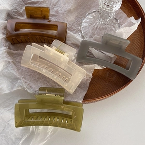Grande Pinza per Capelli Color Gelatina Rettangolo Geometrico Cavo per Donna Accessorio per Capelli in Plastica Stile Coreano