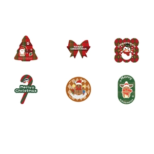 Set of 6 creative Christmas gift tags featuring Santa, snowman, reindeer and gingerbread man