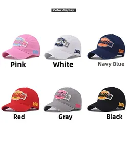 Multi-color vintage cotton baseball caps with Durantion 1968 embroidery display