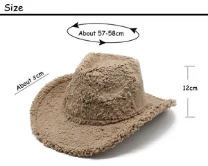 Detailed measurement guide for western cowboy hat showing circumference, brim width and height