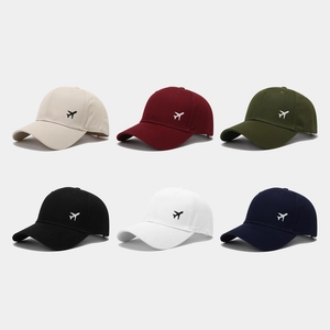 Casquette De Baseball En Coton Broderie Avion Visière Courbée Chapeau De Soleil Réglable Décontracté Sportif Extérieur Hommes Femmes